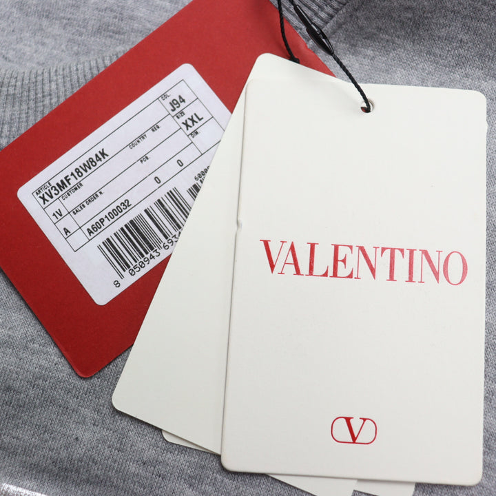 極美品▼Valentino ヴァレンチノ 2021年製 XV3MF18W84K エンボスロゴ ポケット付き クルーネック プルオーバー スウェット XXL 正規品