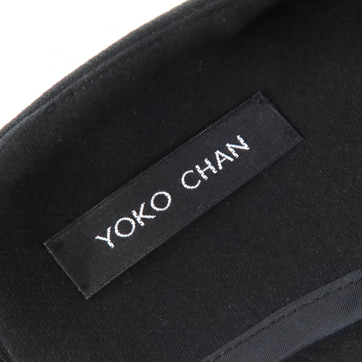 美品△YOKO CHAN ヨーコチャン YCD-317-339 フェイクパール ノースリーブ ワンピース ブラック 38 正規品 レディース 美シルエット◎