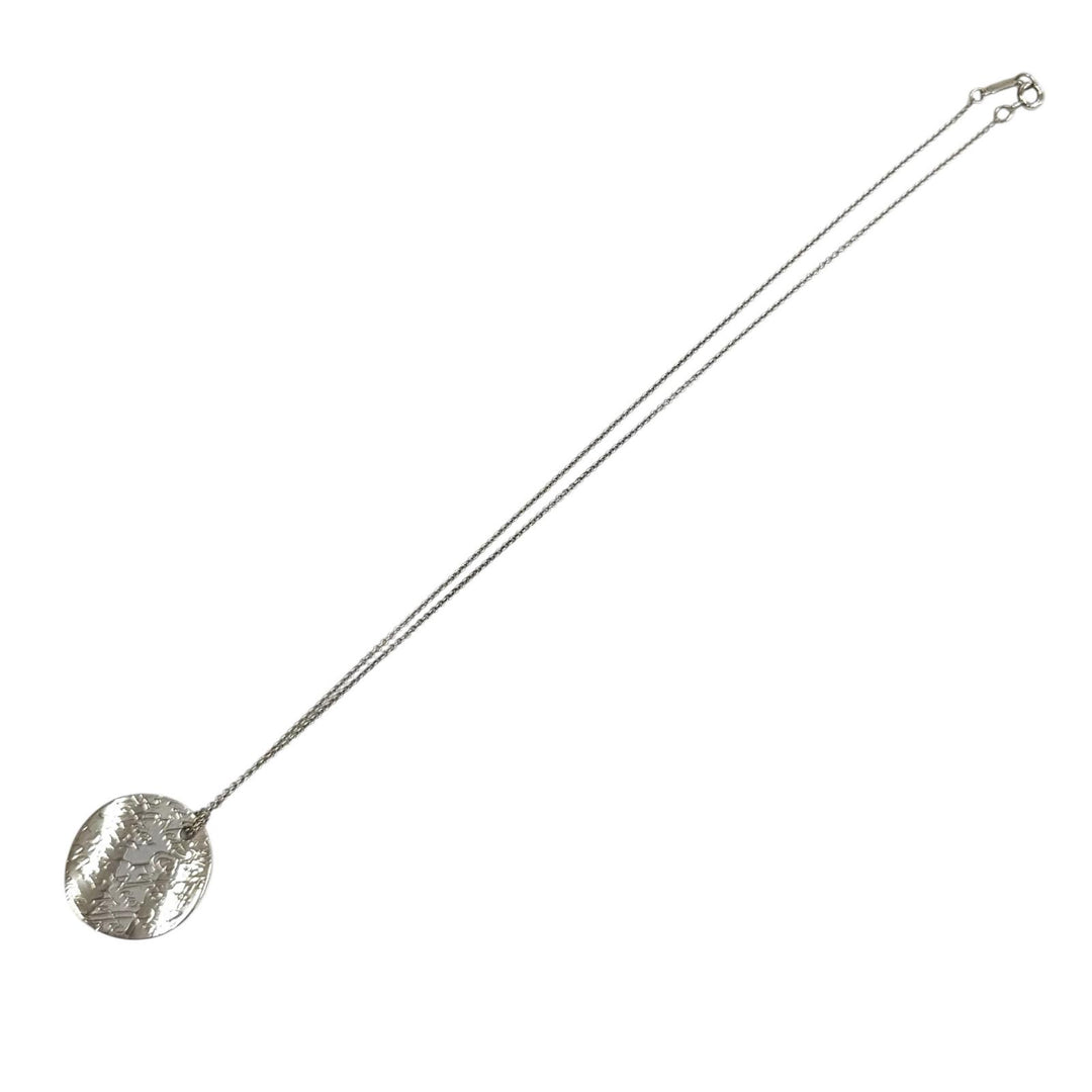 美品★TIFFANY&amp;Co. ティファニー 925 ノーツ サークル ネックレス ペンダント アクセサリー シルバー 重量9.3g レディース 箱・保存袋付