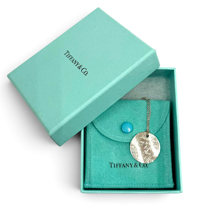 美品★TIFFANY&amp;Co. ティファニー 925 ノーツ サークル ネックレス ペンダント アクセサリー シルバー 重量9.3g レディース 箱・保存袋付