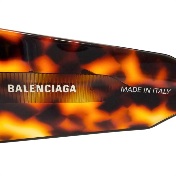 良品□BALENCIAGA バレンシアガ BB0119S ベッコウ柄 サングラス アイウェア ブラウン ブルーレンズ 53□23-140 イタリア製 レディース