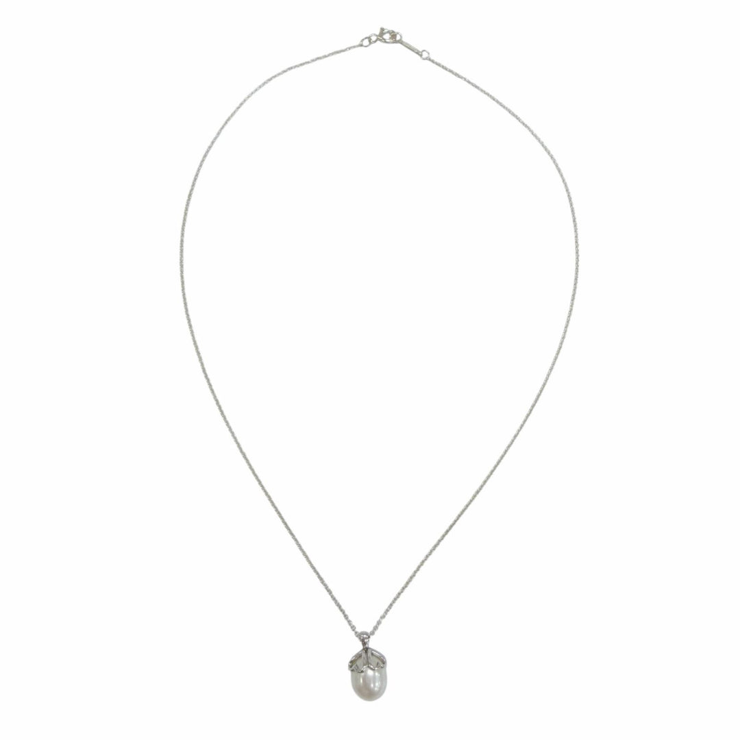 美品☆TIFFANY&amp;Co. ティファニー 925 ハートクローバー 1P フレッシュウォーターパール ネックレス シルバー 重量2.6g 箱・保存袋付き