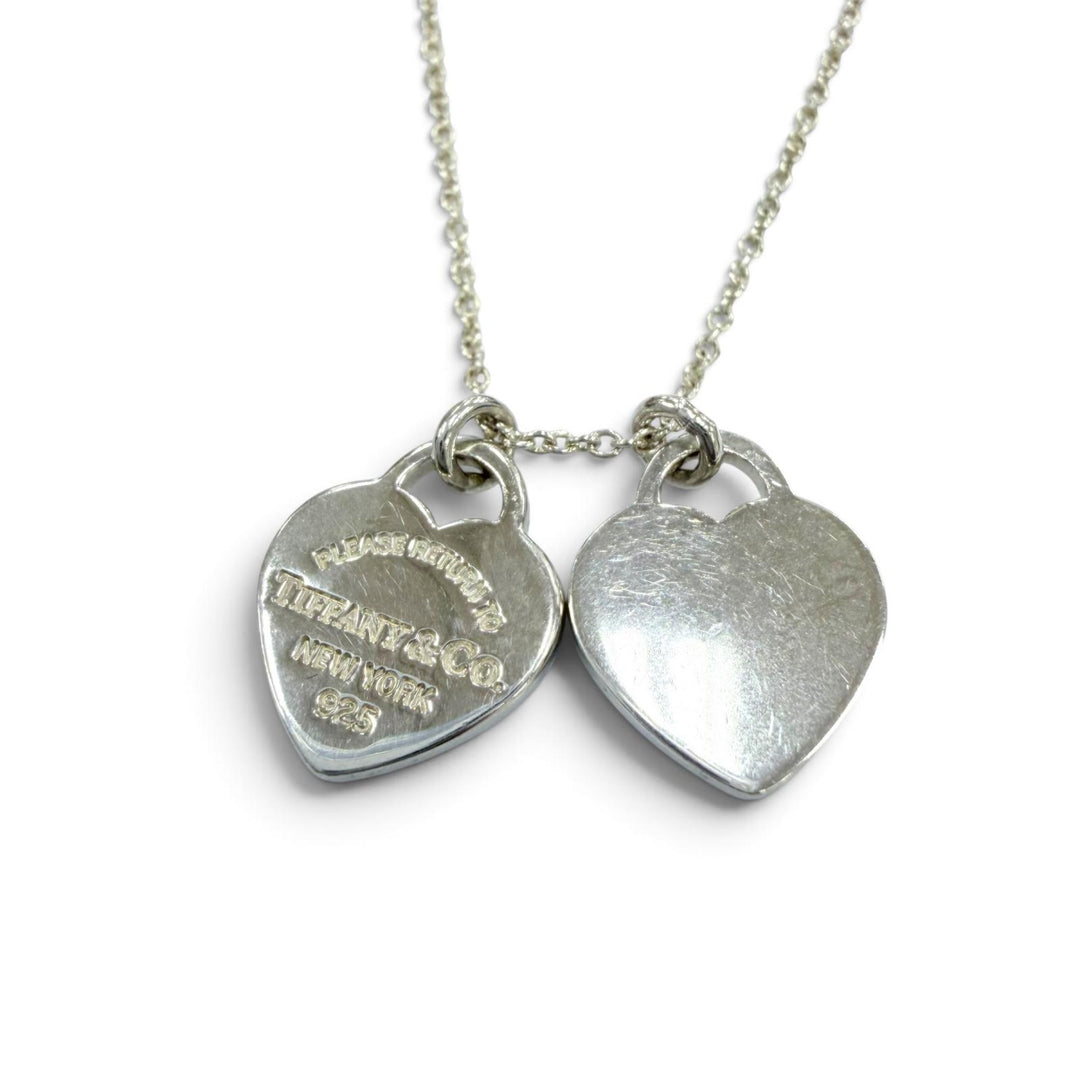 美品☆TIFFANY&amp;Co. ティファニー リターントゥティファニー ミニダブルハートタグ ネックレス 925 シルバー 重量3.0g 箱・保存袋付
