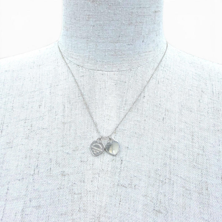 美品☆TIFFANY&amp;Co. ティファニー リターントゥティファニー ミニダブルハートタグ ネックレス 925 シルバー 重量3.0g 箱・保存袋付