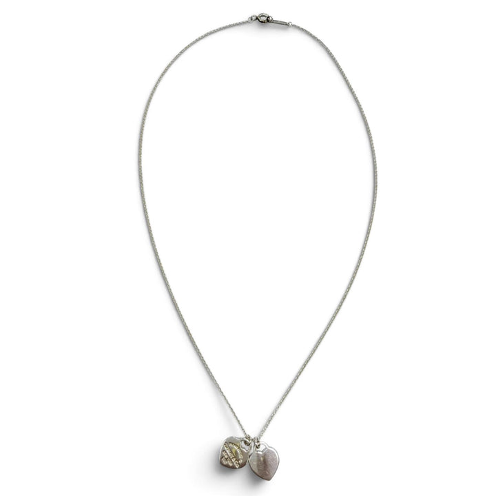 美品☆TIFFANY&amp;Co. ティファニー リターントゥティファニー ミニダブルハートタグ ネックレス 925 シルバー 重量3.0g 箱・保存袋付