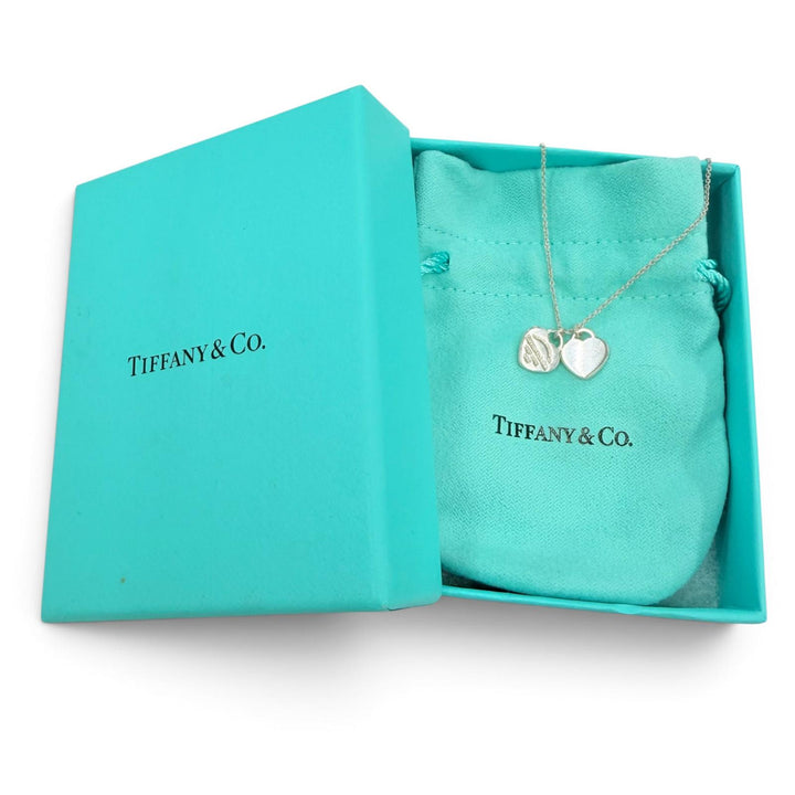 美品☆TIFFANY&amp;Co. ティファニー リターントゥティファニー ミニダブルハートタグ ネックレス 925 シルバー 重量3.0g 箱・保存袋付