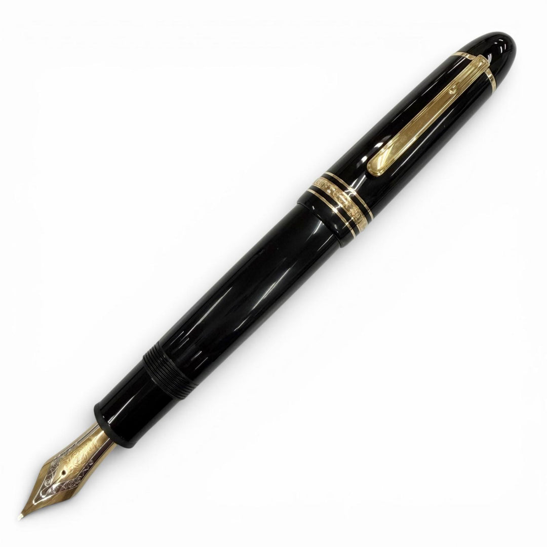 極美品▼MONTBLANC モンブラン マイスターシュテュック 149 Pix ペン先18K ホワイトスター 万年筆 ブラック ゴールド ドイツ製 箱付き