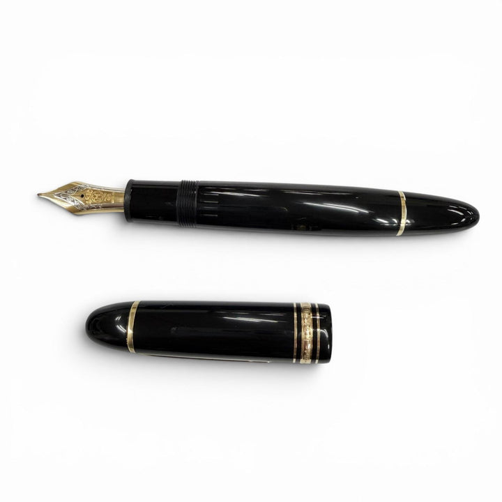 極美品▼MONTBLANC モンブラン マイスターシュテュック 149 Pix ペン先18K ホワイトスター 万年筆 ブラック ゴールド ドイツ製 箱付き