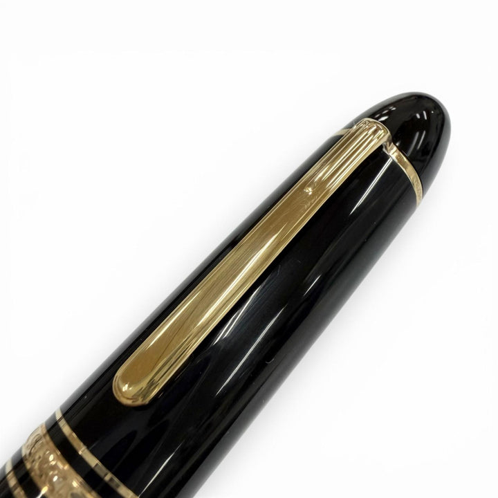 極美品▼MONTBLANC モンブラン マイスターシュテュック 149 Pix ペン先18K ホワイトスター 万年筆 ブラック ゴールド ドイツ製 箱付き