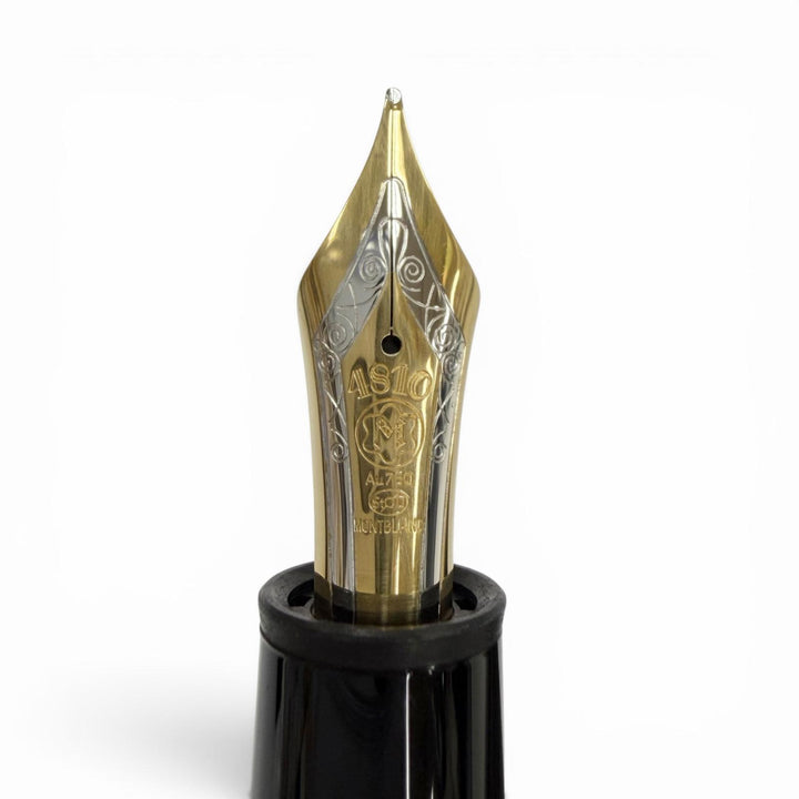 極美品▼MONTBLANC モンブラン マイスターシュテュック 149 Pix ペン先18K ホワイトスター 万年筆 ブラック ゴールド ドイツ製 箱付き