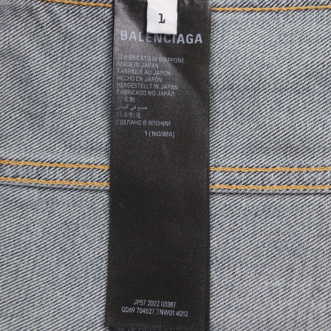 極美品▼BALENCIAGA バレンシアガ 704527 Deconstructed Panelled Denim Jacket オーバジャケット デニムジャケット 1 正規品 メンズ