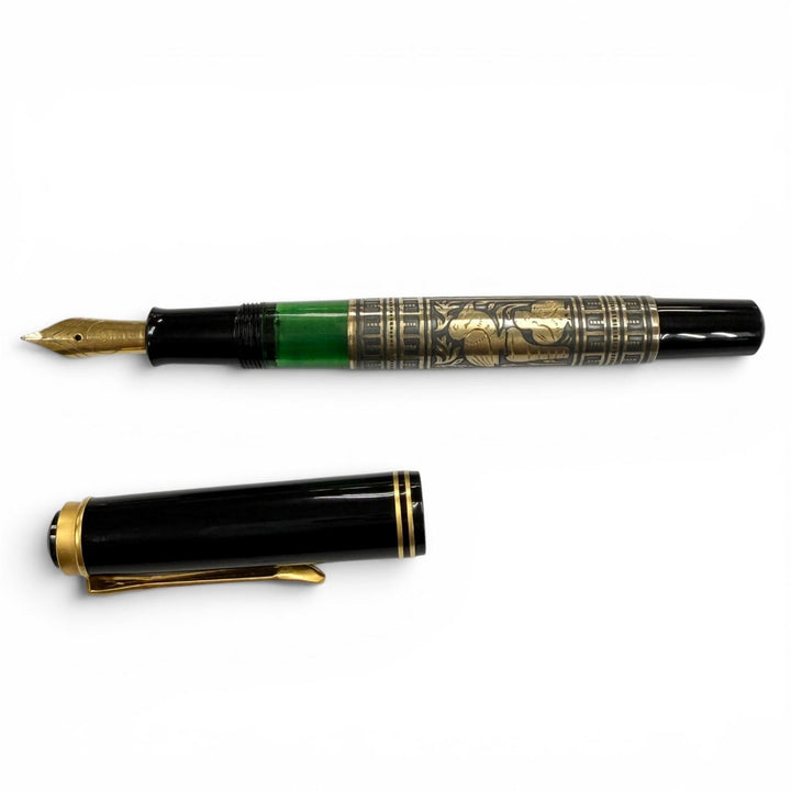 美品▼PERIKAN ペリカン ヴィンテージ M700 トレド ペン先18K EFニブ 生産終了品 初期型 1980年代 万年筆 ブラック ゴールド メンズ　