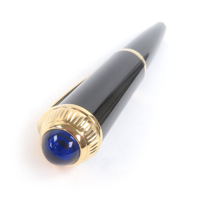 極美品□Cartier カルティエ ロードスター ドゥ カルティエ ブルージェムストーン ツイスト式 ボールペン ブラック ゴールド 仏製 筆記OK