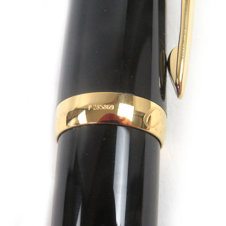 極美品□Cartier カルティエ ロードスター ドゥ カルティエ ブルージェムストーン ツイスト式 ボールペン ブラック ゴールド 仏製 筆記OK