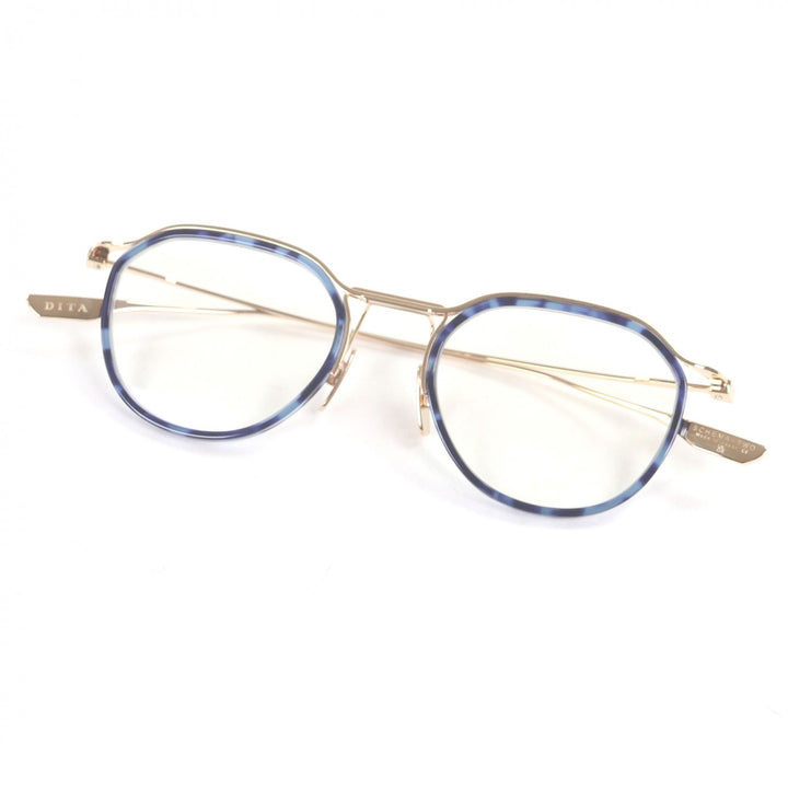 未使用品□DITA ディータ DTX131-49-07 SCHEMA-TWO ボストンフレーム 現行品 メガネ 眼鏡 ブルー 49□20-145 日本製 定価114400円