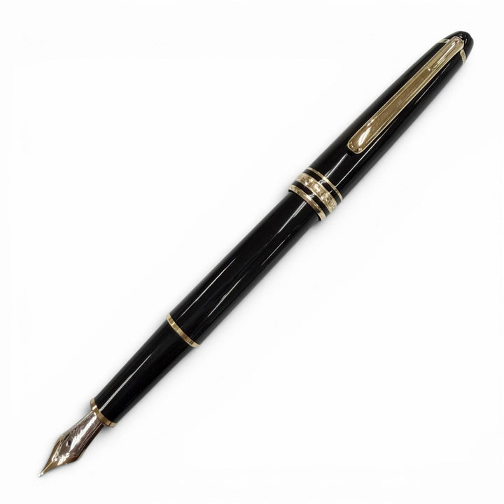 美品▼MONTBLANC モンブラン マイスターシュテュック クラシック ペン先14K Fニブ ホワイトスター 万年筆 ブラック ゴールド ドイツ製