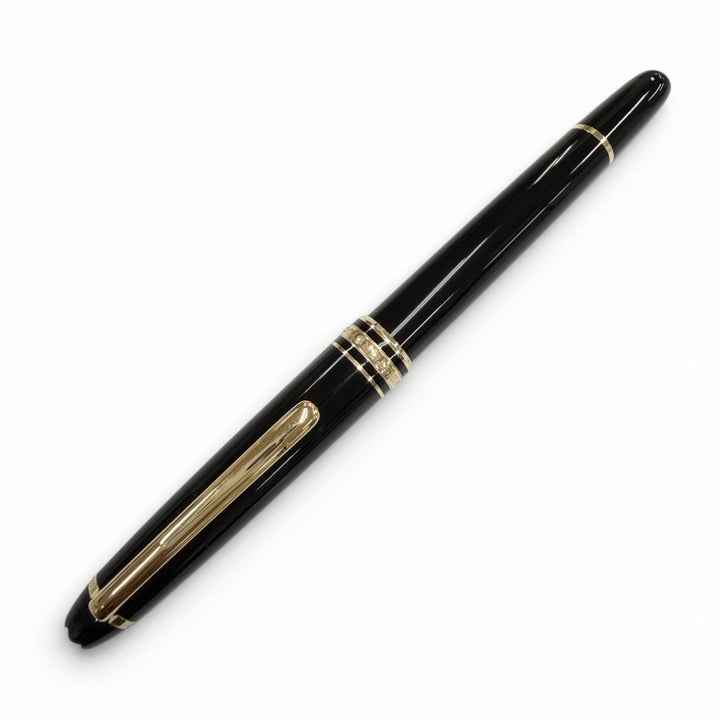 美品▼MONTBLANC モンブラン マイスターシュテュック クラシック ペン先14K Fニブ ホワイトスター 万年筆 ブラック ゴールド ドイツ製