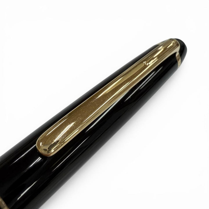 美品▼MONTBLANC モンブラン マイスターシュテュック クラシック ペン先14K Fニブ ホワイトスター 万年筆 ブラック ゴールド ドイツ製