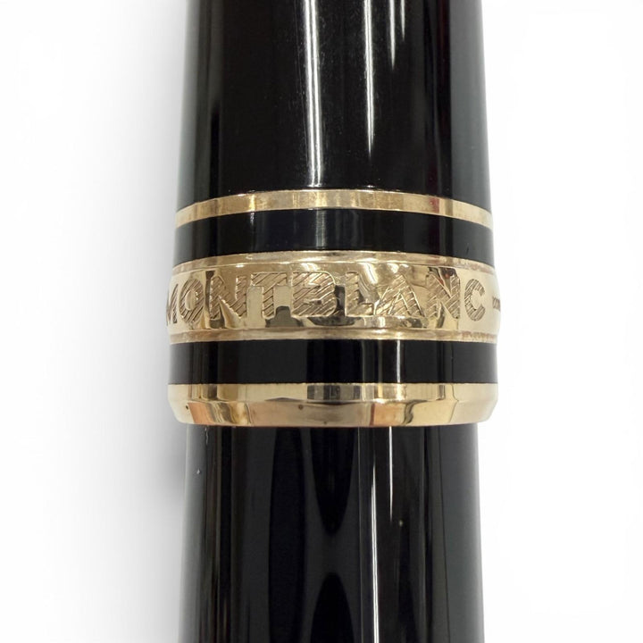 美品▼MONTBLANC モンブラン マイスターシュテュック クラシック ペン先14K Fニブ ホワイトスター 万年筆 ブラック ゴールド ドイツ製
