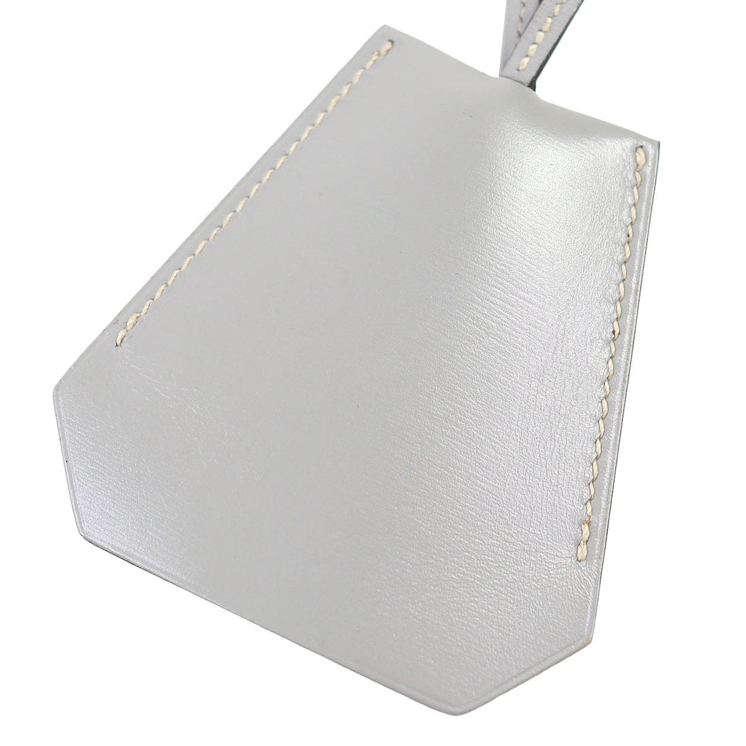 極美品△HERMES エルメス ヴィンテージ マルジェラ期 クロシェット レザー ネックレス ペンダント グレー □C 箱付き 仏製 レディース