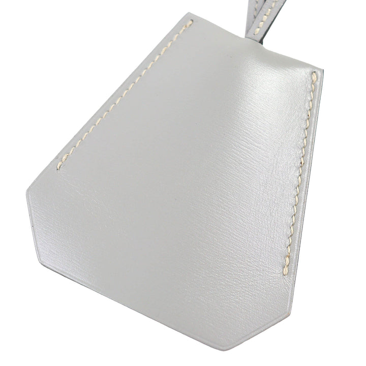 極美品△HERMES エルメス ヴィンテージ マルジェラ期 クロシェット レザー ネックレス ペンダント グレー □C 箱付き 仏製 レディース