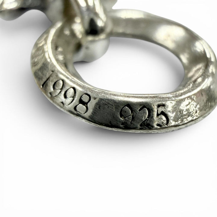 極美品▼CHROME HEARTS クロムハーツ　TINY CH CROSS　タイニーCHクロス 925 ペンダントトップ シルバー 重量3.5g メンズ