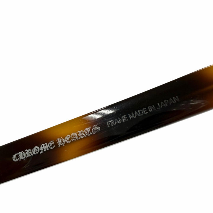 良品▼CHROME HEARTS クロムハーツ RUMPLEFORESKIN 925 マーブル メガネ 眼鏡 アイウェア ブラウン シルバー 56□18-145 度入 総重量46g