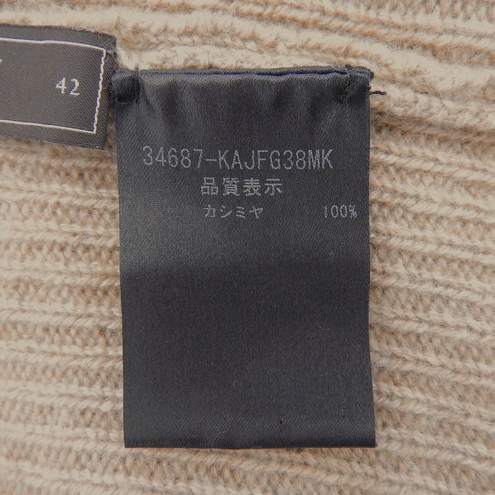 極美品▲FOXEY フォクシー 34687 Cardigan Little カシミヤ100％ ロゴプレート付き ボレロ カーディガン ベージュ 42 日本製 正規品