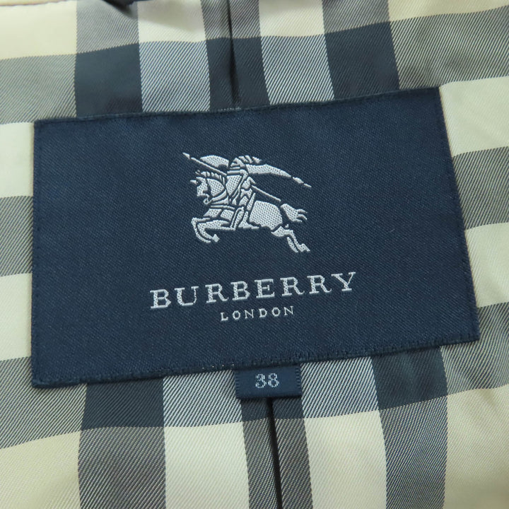 美品☆BURBERRY LONDON バーバリーロンドン ファー・フード付き キルティング 中綿入り ダッフル コート ブラック 38 正規品 レディース