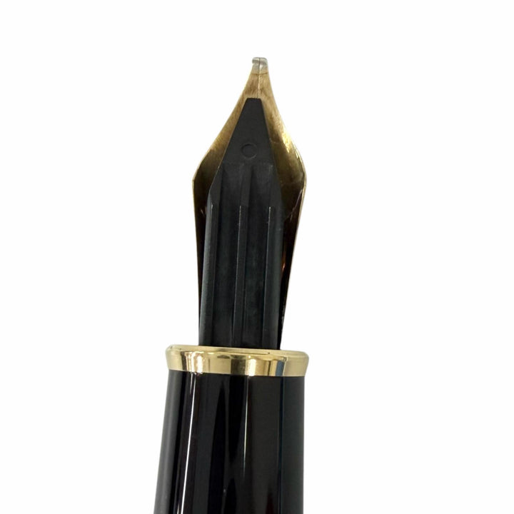 極美品□MONTBLANC モンブラン マイスターシュテュック クラシック Pix ペン先14K Bニブ 万年筆 ブラック ゴールド ドイツ製 メンズ