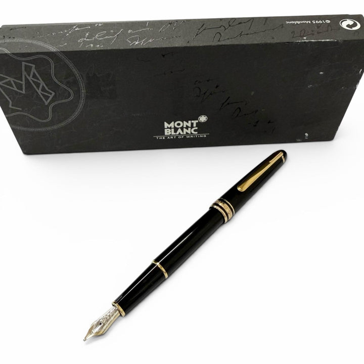 極美品□MONTBLANC モンブラン マイスターシュテュック クラシック Pix ペン先14K Bニブ 万年筆 ブラック ゴールド ドイツ製 メンズ