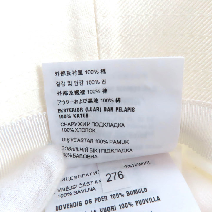 極美品★PRADA プラダ 2023年製 1HC137 コットン100％ ロゴ刺繍入り カットオフ バケットハット ホワイト M 58cm イタリア製 正規品
