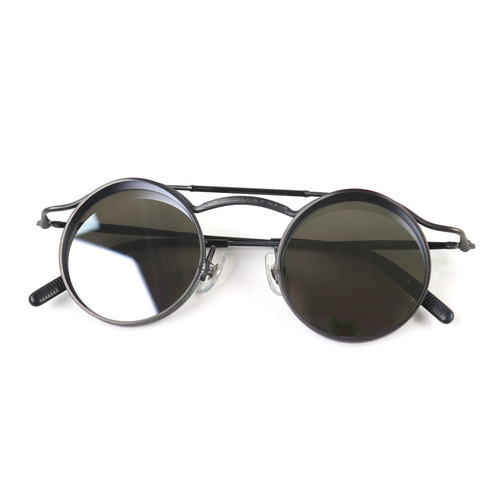 極美品△MATSUDA マツダ 2903H ツーブリッジ ラウンド サングラス アイウェア マットブラック 43□23 140 ケース付き 日本製 メンズ