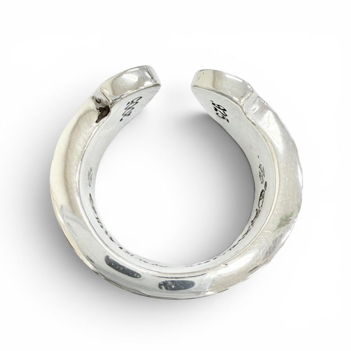 美品△CHROME HEARTS クロムハーツ LG SCROLL LABEL ラージスクロールラベル リング 指輪 925 シルバー JP16.5号 重量19.1g メンズ
