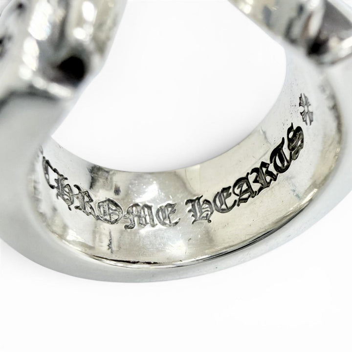 美品△CHROME HEARTS クロムハーツ LG SCROLL LABEL ラージスクロールラベル リング 指輪 925 シルバー JP16.5号 重量19.1g メンズ
