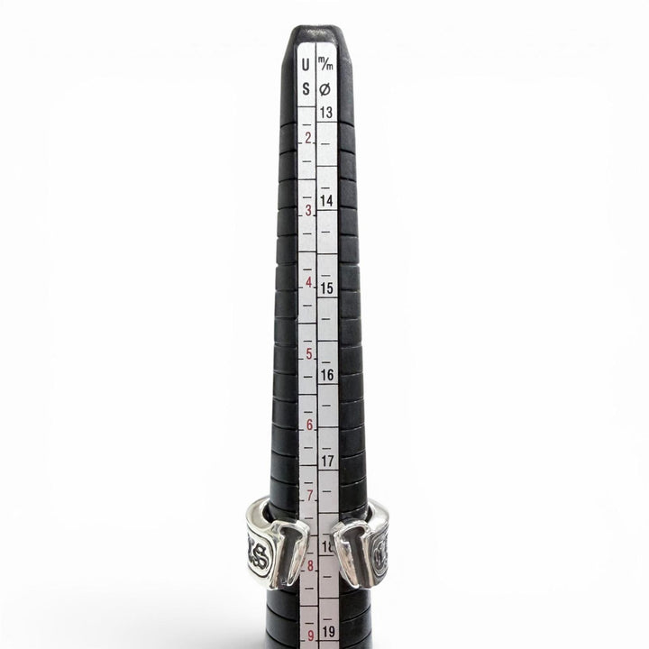美品△CHROME HEARTS クロムハーツ LG SCROLL LABEL ラージスクロールラベル リング 指輪 925 シルバー JP16.5号 重量19.1g メンズ