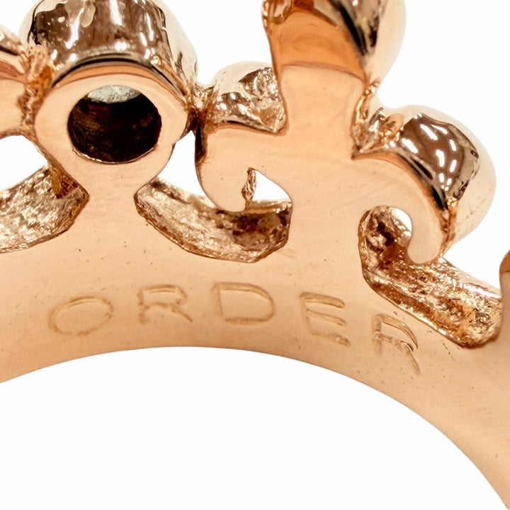 極美品◇Royal Order ロイヤルオーダー GR55-D-PG ティアラ リング 18K 3Pダイヤ 現行品 ピンクゴールド JP7号 重量9.08g 定価356000円
