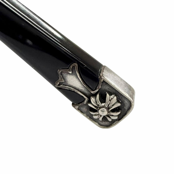 良品△CHROME HEARTS クロムハーツ M.FLAPS 925 ティアドロップ サングラス ブラック シルバー 63□13-138 日本製 総重量48.34g メンズ
