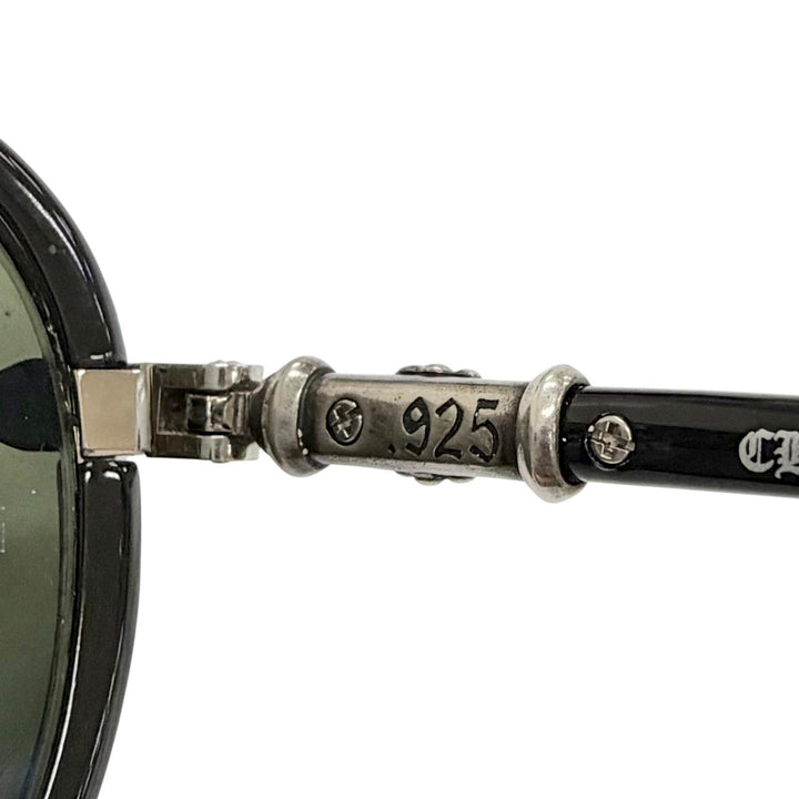 良品△CHROME HEARTS クロムハーツ M.FLAPS 925 ティアドロップ サングラス ブラック シルバー 63□13-138 日本製 総重量48.34g メンズ