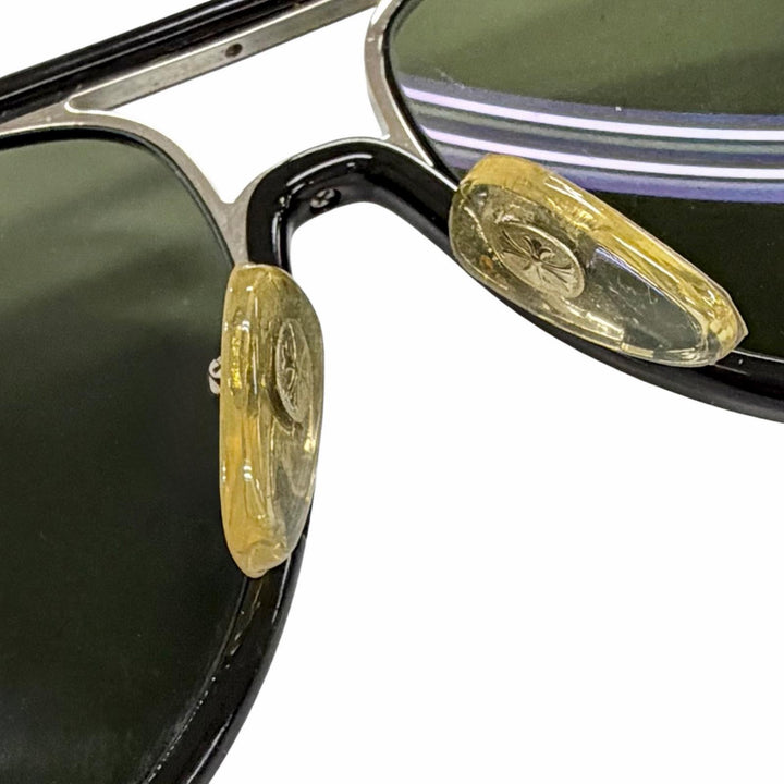良品△CHROME HEARTS クロムハーツ M.FLAPS 925 ティアドロップ サングラス ブラック シルバー 63□13-138 日本製 総重量48.34g メンズ