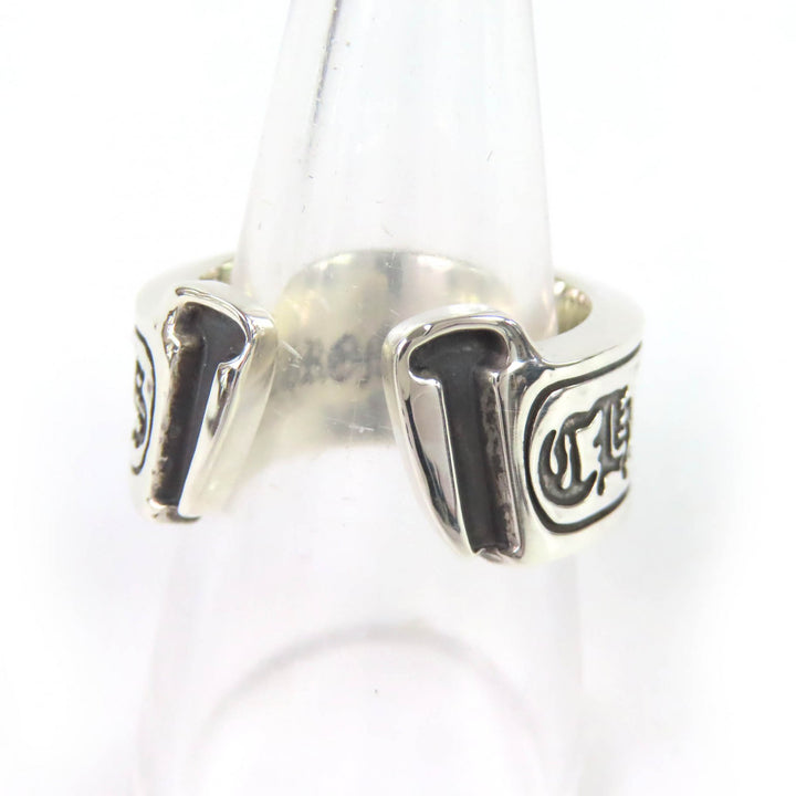 極美品△CHROME HEARTS クロムハーツ LG SCROLL LABEL ラージスクロールラベル リング 指輪 925 シルバー JP17号相当 重量15.7g