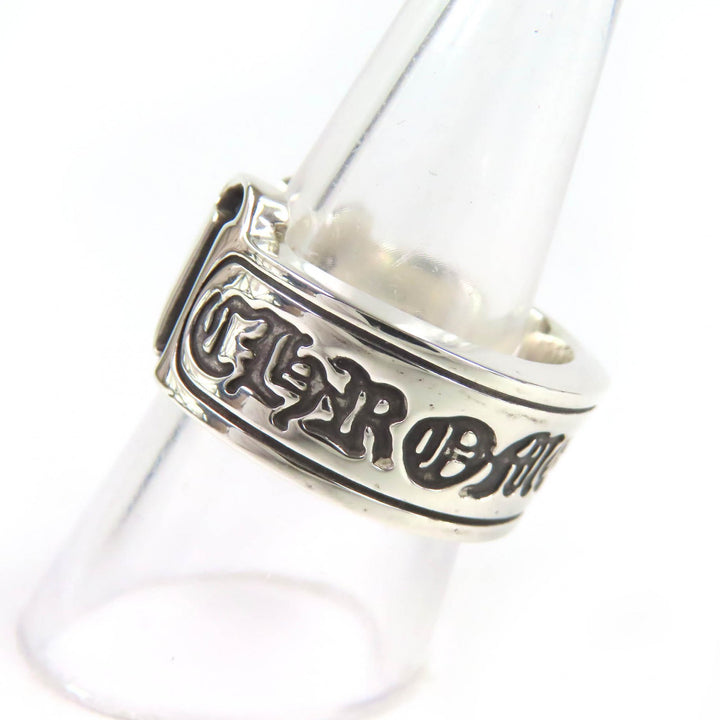 極美品△CHROME HEARTS クロムハーツ LG SCROLL LABEL ラージスクロールラベル リング 指輪 925 シルバー JP17号相当 重量15.7g