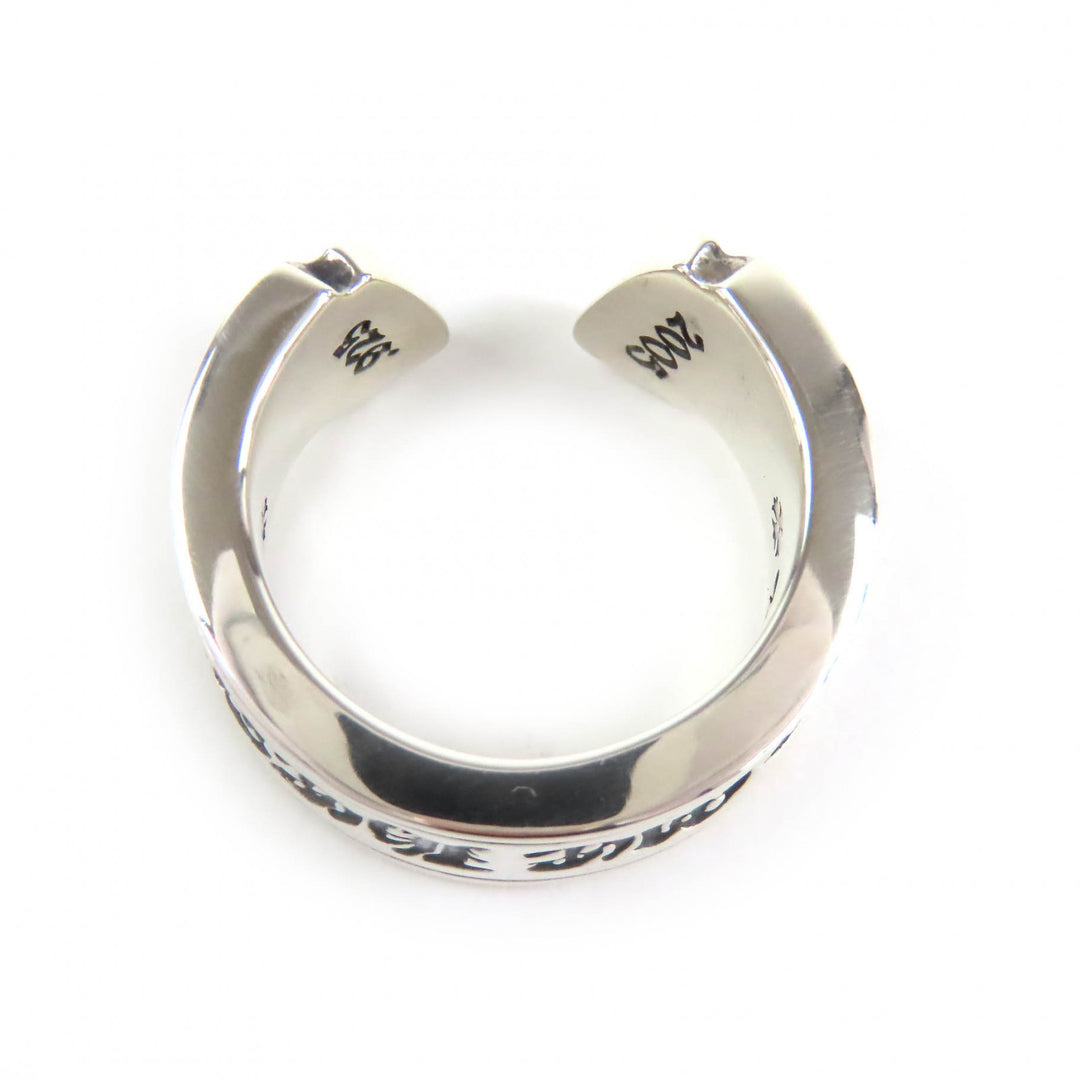 極美品△CHROME HEARTS クロムハーツ LG SCROLL LABEL ラージスクロールラベル リング 指輪 925 シルバー JP17号相当 重量15.7g