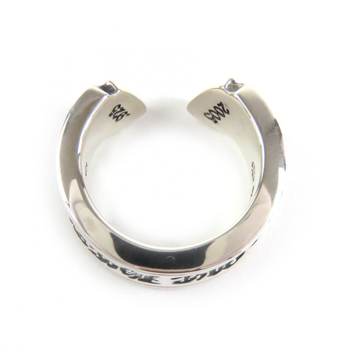 極美品△CHROME HEARTS クロムハーツ LG SCROLL LABEL ラージスクロールラベル リング 指輪 925 シルバー JP17号相当 重量15.7g
