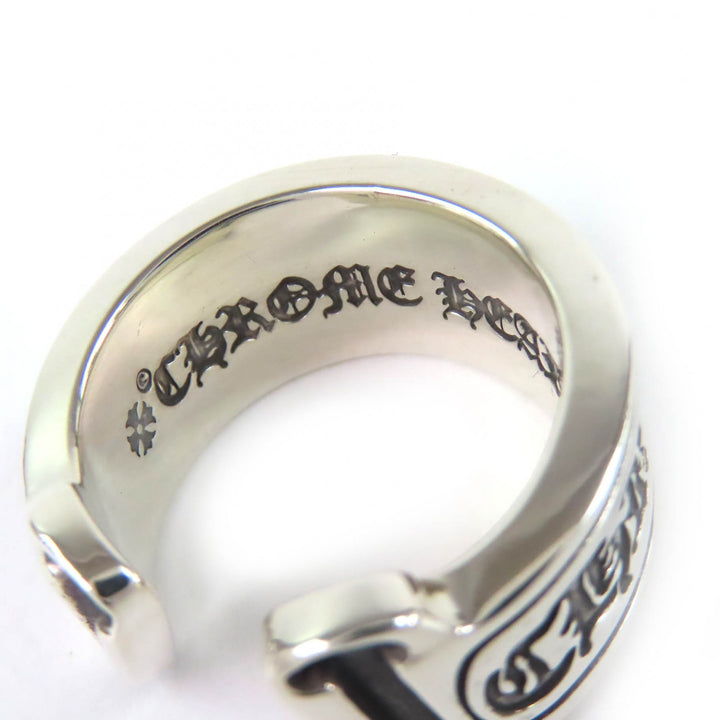 極美品△CHROME HEARTS クロムハーツ LG SCROLL LABEL ラージスクロールラベル リング 指輪 925 シルバー JP17号相当 重量15.7g