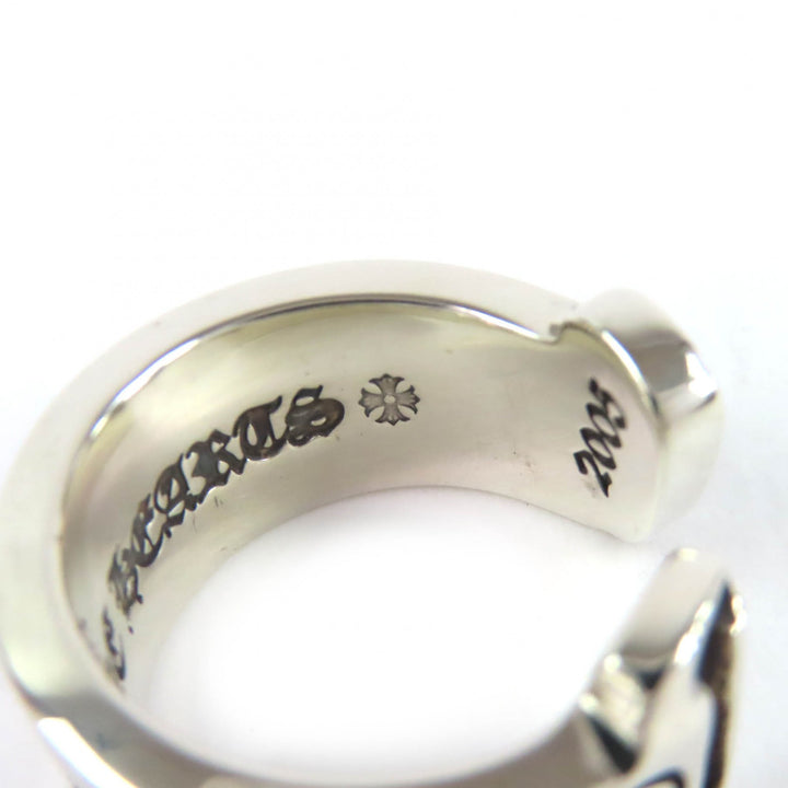極美品△CHROME HEARTS クロムハーツ LG SCROLL LABEL ラージスクロールラベル リング 指輪 925 シルバー JP17号相当 重量15.7g