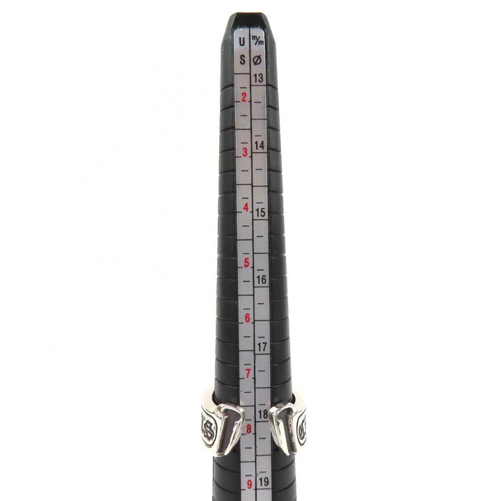 極美品△CHROME HEARTS クロムハーツ LG SCROLL LABEL ラージスクロールラベル リング 指輪 925 シルバー JP17号相当 重量15.7g