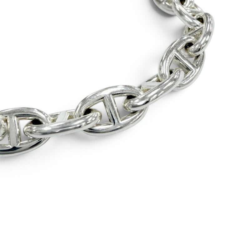 美品●HERMES エルメス シェーヌダンクルTPM AG925 24コマ チェーン ブレスレット シルバー フランス製 重量14.0g レディース