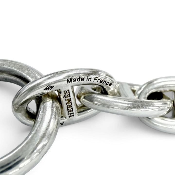 美品●HERMES エルメス シェーヌダンクルTPM AG925 24コマ チェーン ブレスレット シルバー フランス製 重量14.0g レディース