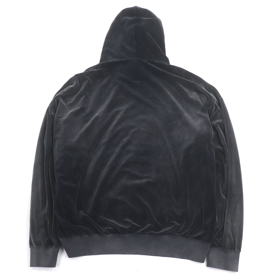 美品□メゾンミハラヤスヒロ 23AW A11HD581 Wide Back Velour Hoodie 国旗刺繍 ベロアパーカー 48 日本製 正規品